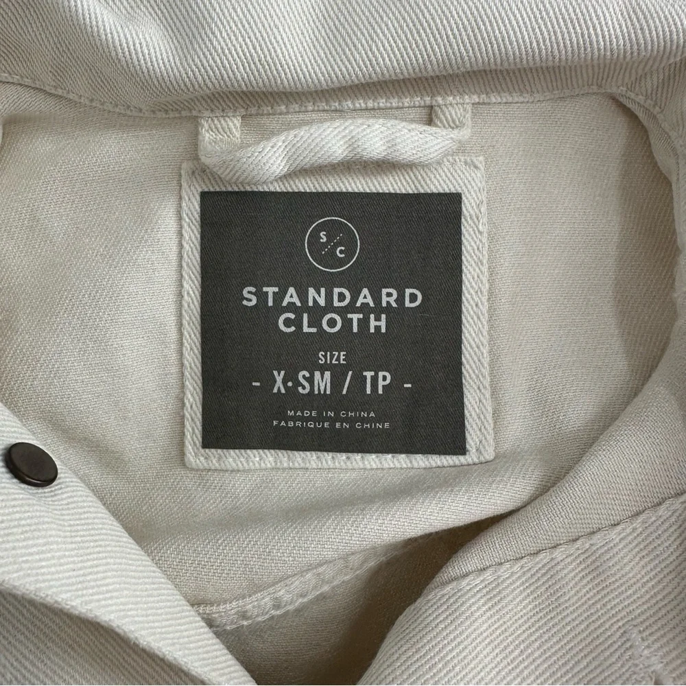 Standard Cloth Men’s Bone Denim Jacket size XS 100% Cotton Long Sleeves Pockets